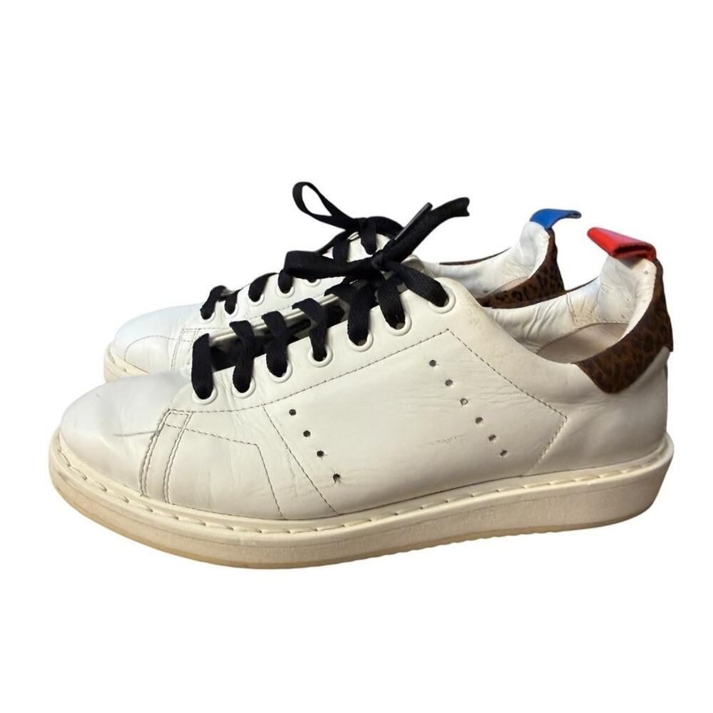 Golden Goose Starter Sneaker Brown Leopard Print Heel Tab Women size 38 US 8 - Picture 2 of 10